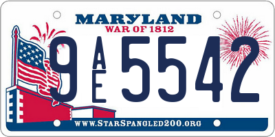 MD license plate 9AE5542