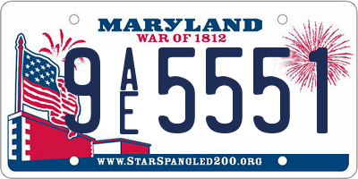 MD license plate 9AE5551