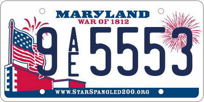 MD license plate 9AE5553