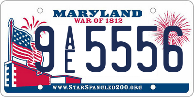 MD license plate 9AE5556