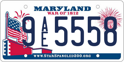 MD license plate 9AE5558