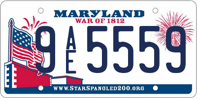 MD license plate 9AE5559