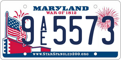 MD license plate 9AE5573