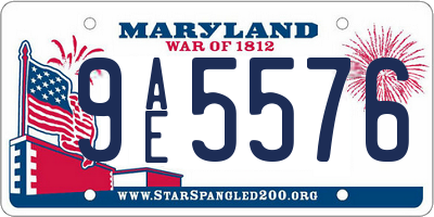 MD license plate 9AE5576