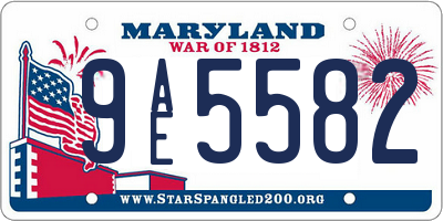 MD license plate 9AE5582