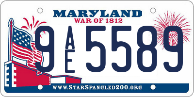 MD license plate 9AE5589