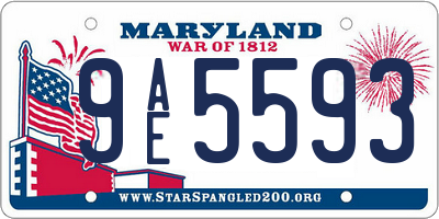 MD license plate 9AE5593