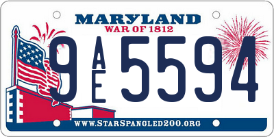 MD license plate 9AE5594