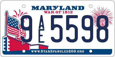 MD license plate 9AE5598