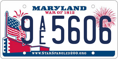 MD license plate 9AE5606