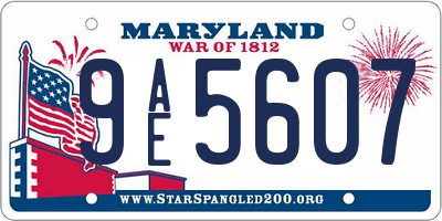 MD license plate 9AE5607