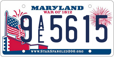 MD license plate 9AE5615