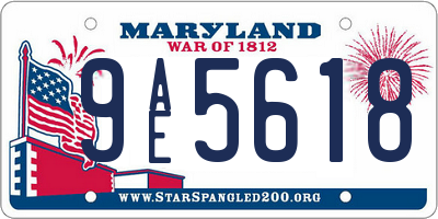 MD license plate 9AE5618