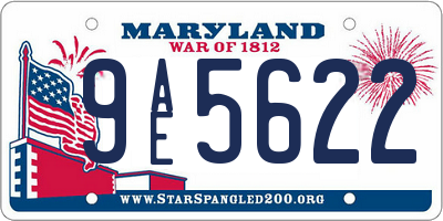 MD license plate 9AE5622