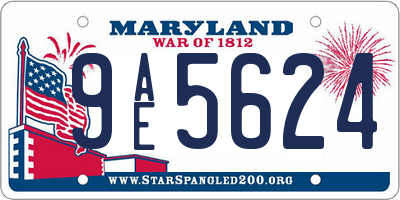 MD license plate 9AE5624