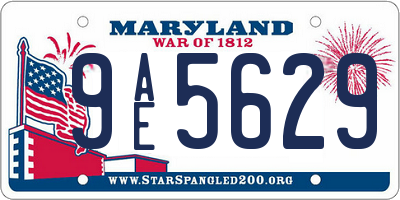 MD license plate 9AE5629