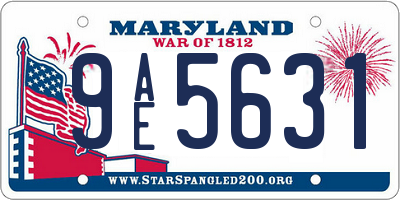 MD license plate 9AE5631