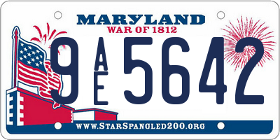 MD license plate 9AE5642