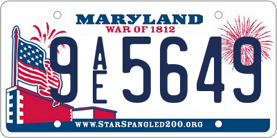 MD license plate 9AE5649