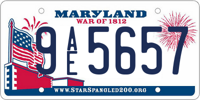 MD license plate 9AE5657