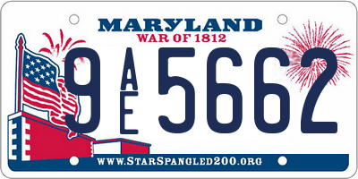 MD license plate 9AE5662