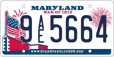 MD license plate 9AE5664