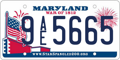 MD license plate 9AE5665