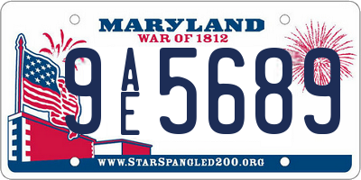 MD license plate 9AE5689