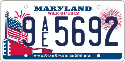 MD license plate 9AE5692