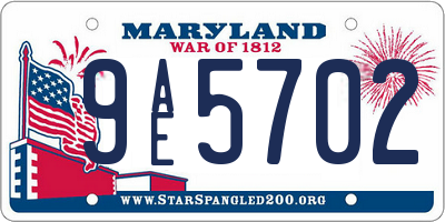 MD license plate 9AE5702