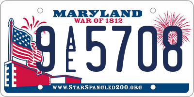 MD license plate 9AE5708