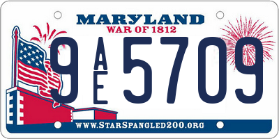 MD license plate 9AE5709