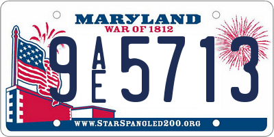 MD license plate 9AE5713