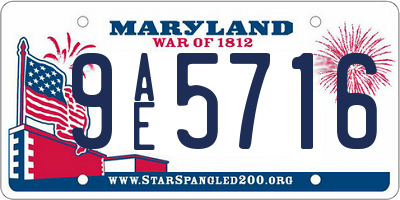 MD license plate 9AE5716