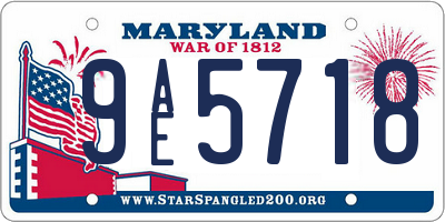 MD license plate 9AE5718