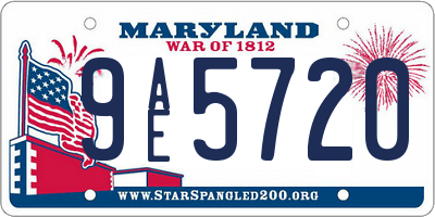 MD license plate 9AE5720
