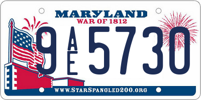 MD license plate 9AE5730