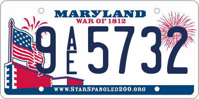 MD license plate 9AE5732