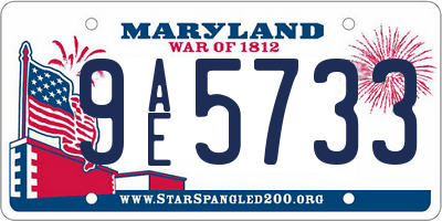 MD license plate 9AE5733