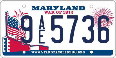 MD license plate 9AE5736