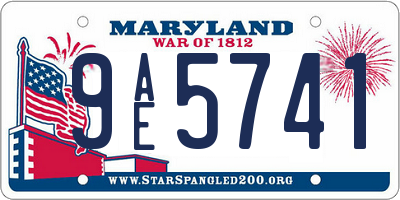 MD license plate 9AE5741