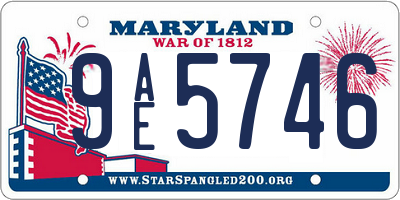 MD license plate 9AE5746