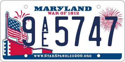 MD license plate 9AE5747