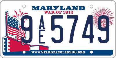 MD license plate 9AE5749