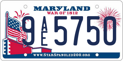 MD license plate 9AE5750