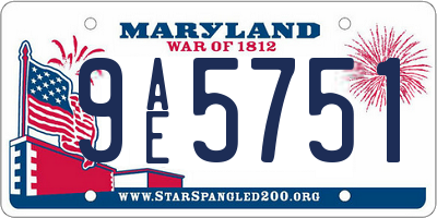 MD license plate 9AE5751