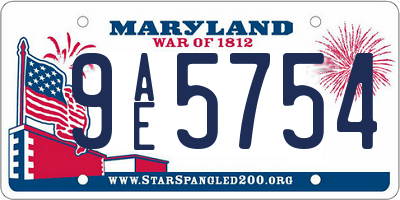 MD license plate 9AE5754