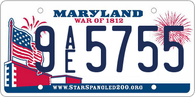 MD license plate 9AE5755
