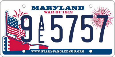 MD license plate 9AE5757