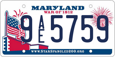 MD license plate 9AE5759